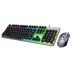 AOC KM410 <b>Wired</b> <b>Keyboard</b> Mouse Combo 104 Keys RGB Backlit Gaming Metal Design - Product Image 1