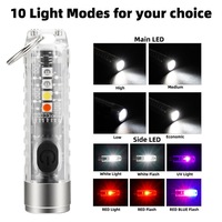 Senter LED Mini Portabel TAIKOO, Gantungan Kunci, Berbagai Mode Pencahayaan, Magnet di Ujung, Mini EDC Portabel