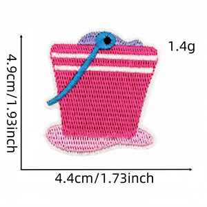 Parche Bordado NODA Estilo Semáforo Rosa, Vehículo de Ingeniería, Stop Go, para Decoración de Bolsas de Tela - Product Image 6