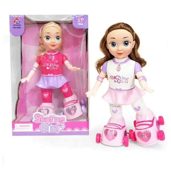 Fashion tricycle doll for kids skating girl toy with light and music BO plastic Toy