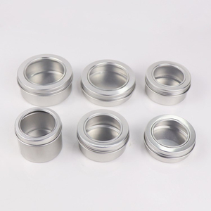 5 ml 25 ml 30ml 60gram 1oz 100 ml 120 ml 150 ml 2 oz rỗng kim loại nhôm Jar tin với cửa sổ Nắp - Product Image 1