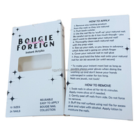 Boîte d'emballage pour ongles en papier noir personnalisée ZJ-073 avec logo or rose et fenêtre transparente en PVC