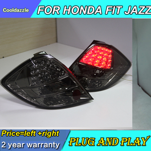 ไฟท้ายรถยนต์ LED สำหรับ Honda Fit Jazz,ไฟท้ายสีดำทั้งหมดไฟติดด้านหลังไฟสัญญาณสำหรับรถยนต์รุ่น <span class=keywords><strong>Hatchback</strong></span> 2009ปี2010 - Product Image 2