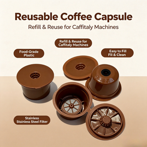 Capsula di caffè riutilizzabile, filtro in rete di acciaio inossidabile, cialda ricaricabile compatibile con la macchina <span class=keywords><strong>da</strong></span> caffè <span class=keywords><strong>Caffitaly</strong></span> - Product Image 2