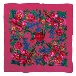 <b>Women's</b> Acrylic Square 110*110cm Floral Printed Breathable Ethnic Scarf Multi-Purpose Russian Style Neckwear <b>Head</b> <b>Wrap</b> <b>for</b> - Product Image 1