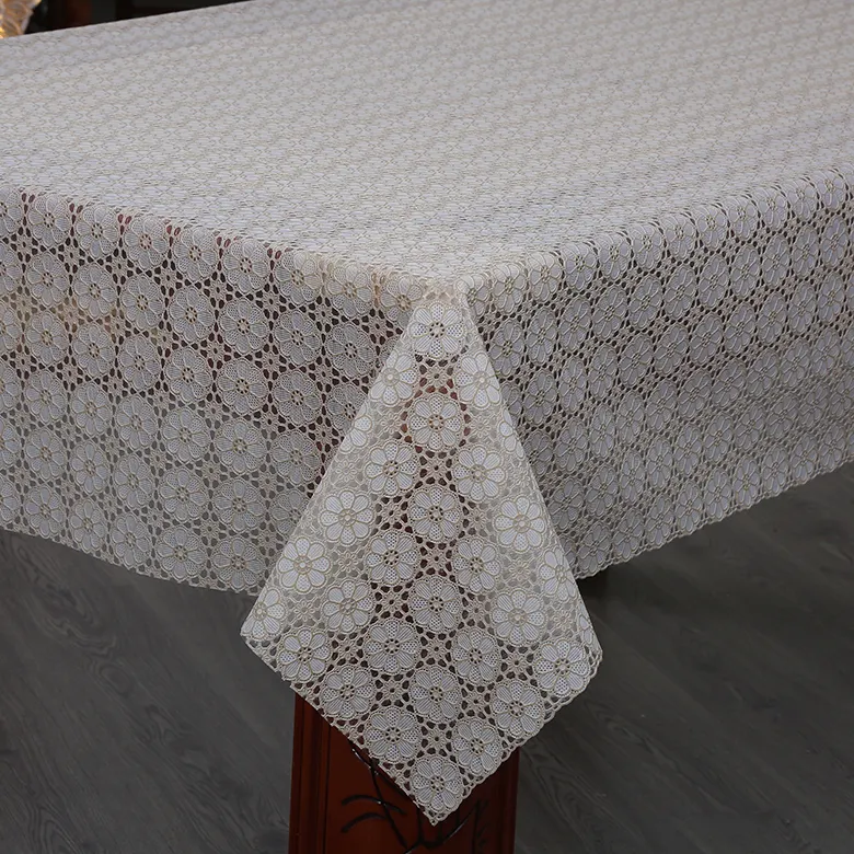 Mantel de flores con cubierta de mesa de plástico más vendido Manteles bordados de encaje