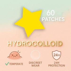 60 piezas lindo impreso <span class=keywords><strong>Starface</strong></span> acné tratamiento pegatinas hidrocoloide acné espinillas parches caja con espejo - Product Image 3