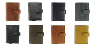 Cartera corta de cuero genuino para hombre, tarjetero con múltiples ranuras, cierre plegable, estilo minimalista, color marrón - Product Image 6
