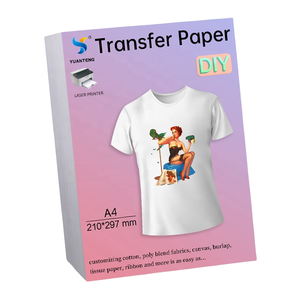 A4 Heat <b>Transfer</b> <b>Paper</b> Inkjet <b>Transfer</b> Sheet Custom Logo High Temperature Iron on <b>Fabric</b> <b>for</b> Clothing - Product Image 1