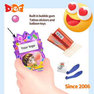 Vente en gros de bonbons pour enfants personnalisés avec étiquette privée, <span class=keywords><strong>chewing</strong></span>-<span class=keywords><strong>gum</strong></span> fruité avec autocollants de tatouage et ballons dans un sac - Product Image 4