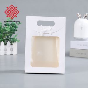 Baoren Eco-Friendly Customized Transparent Window Kraft Paper Mailer Bags with Cotton Rope Handle <b>for</b> Candle and <b>Gift</b> Packaging - Product Image 2