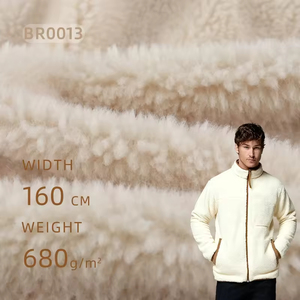 Tùy Chỉnh Thân Thiện Với Môi Phụ Kiện May Mặc Vải Cừu Lông Cừu 680G Gió Bằng Chứng Rất Nặng Polyester Vải Cho Áo Khoác Mùa Đông - Product Image 1