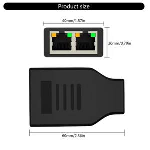 Divisor de Red RJ45 Hembra a 2 Hembra (2 Dispositivos en Red Simultáneamente), Divisor de Internet de 1000 Mbps 1 Entrada 2 Salidas, Divisor LAN con Alimentación Tipo-C - Product Image 4