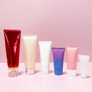 Tube cosmétique en plastique blanc, rouge, orange, vierge, imprimable, pour soins de la peau et nettoyant visage, avec couvercle à clapet, en gros, 30ml, 50ml, 100ml, 150ml - Product Image 4