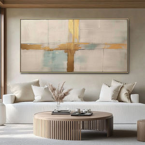 Современная Золотая абстрактная минималистская Картина на холсте большой крест настенное искусство акриловая рамка абстрактное настенное искусство - Product Image 3