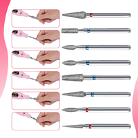 Lot de 10 embouts de ponceuse à ongles en diamant, en aluminium, emballés individuellement, pour manucure et pédicure
