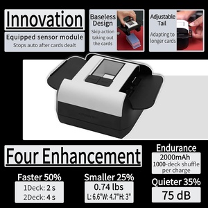 Mélangeur de cartes électrique automatique à 2 niveaux rechargeable 2000 mAh prenant en charge Phase 10 Texas Hold'em <span class=keywords><strong>Blackjack</strong></span> - Product Image 3