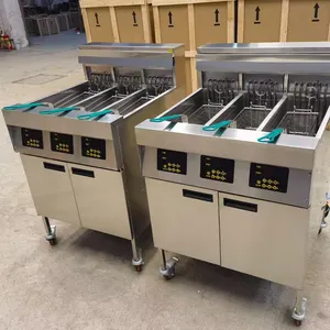 Commercial Kitchen Equipment Automatic Lift Large Capacity Deep Fryer 3 Tank 3 Basket Electric Deep Fryer With Oil Filter