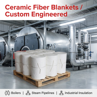 Couverture en fibre céramique 128 kg/m³ 1260 ° Revêtement pour four de traitement thermique - Faible K 0,09 W/mK, conçu sur mesure