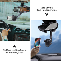 Support de téléphone portable pour voiture, réglable à 360°, pour fente CD, rétroviseur, support de smartphone pour voiture
