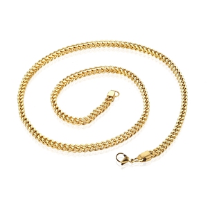 Collana a Catena Franco Personalizzata con Logo, Placcata in Oro 18K, in Acciaio Inossidabile, Stile Hip Hop per Donna, 4/5/6MM, Gioielli all'Ingrosso - Product Image 3