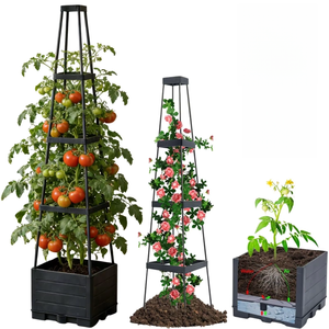 Jardinière surélevée <span class=keywords><strong>pour</strong></span> <span class=keywords><strong>tomates</strong></span> avec treillis, cages à <span class=keywords><strong>tomates</strong></span> de 57 pouces <span class=keywords><strong>pour</strong></span> légumes grimpants, jardinière auto-arrosante <span class=keywords><strong>pour</strong></span> - Product Image 1