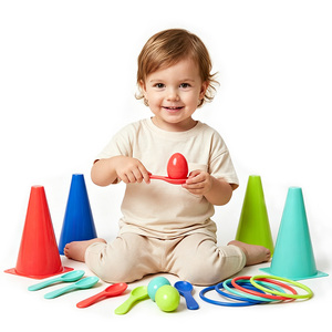 Ensemble de jouets de sport multifonctionnels pour tout-petits, jeu d'équilibre en forme d'œuf + jeu de lancer d'anneaux en plastique, cadeau d'anniversaire pour garçons et filles à partir de 3 ans - Product Image 2