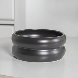 Tazón de Cerámica para Perros y Gatos al por Mayor, Tazón Elevado para Comida y Agua para Mascotas, Tazón de Cerámica para Gatos con Soporte de Madera de Bambú - Product Image 1