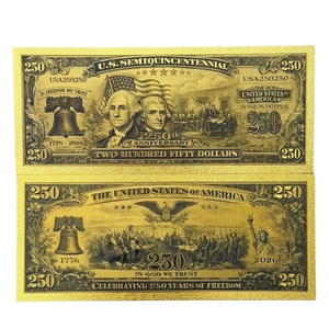 Billet de banque commémoratif du 250e anniversaire de l'Amérique 2026 plaqué or 24 carats pour collection - Product Image 4