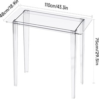 Table pliante en acrylique transparent, table de bureau moderne pour la maison, table d'étude avec surface extensible, console multifonctionnelle, forme personnalisable