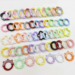 Clips de lanière peints en aérosol de couleur mélangée anneaux de porte à ressort de lapin Animal fermoirs lien rapide pour les résultats de fabrication de bijoux de collier - Product Image 3