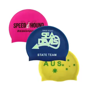 Профессиональная Экологически чистая Большая водонепроницаемая Нетоксичная шапка для плавания с напечатанным логотипом для взрослых от производителя