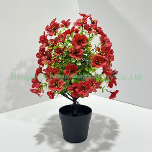 Plante artificielle de violet africain <span class=keywords><strong>en</strong></span> <span class=keywords><strong>pot</strong></span>, fleurs vertes réalistes pour la maison, le bureau, les mariages, Noël, écologique - Product Image 4