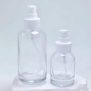 Ensemble de flacons cosmétiques ronds en verre transparent avec compte-gouttes pour essence, concentré et lotion, 30 ml, 40 ml, 50 ml, 100 ml, 120 ml - Product Image 3