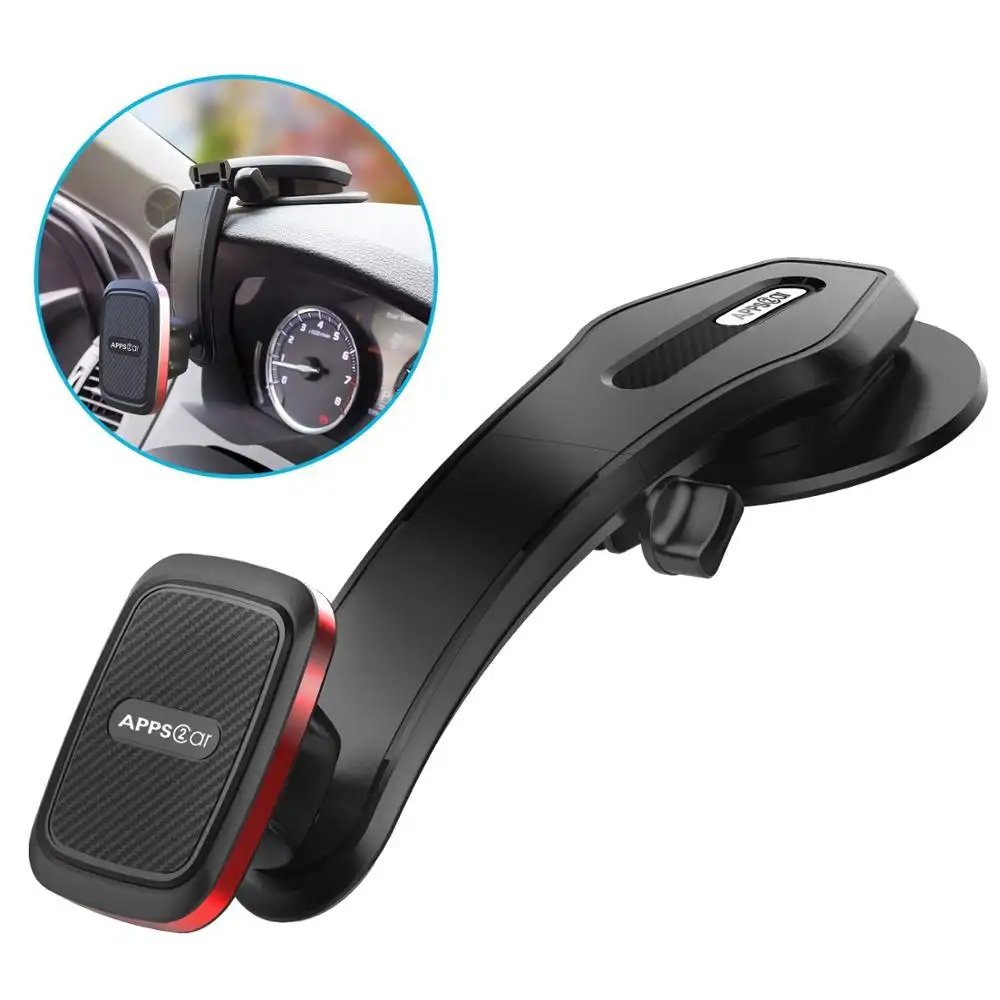 Universal Adjustable 6 Strong Magnets Suction Cup Car Phone Mount Holder Dashboard with Super Sticky