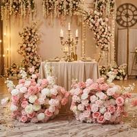 D-FB216 Centres de table floraux en gros 40CM Rose foncé Composition florale romantique en boule Centre de table de mariage pour la décoration