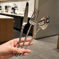 Ensemble de couverts de luxe en acier inoxydable 304 avec logo personnalisé pour restaurant et hôtel