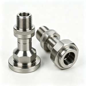 Conector Roscado Mecanizado por CNC de Alta Tolerancia, Accesorios Neumáticos e Hidráulicos Metálicos Personalizados, Piezas de Acero Inoxidable/Aluminio/Latón - Product Image 1