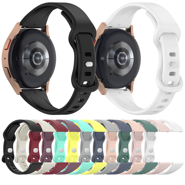 Slim Thin 18mm 20mm 22mm Universal Silicone Watch Strap Bracelet for Samsung Galaxy Watch Active Sport Rubber Watch Bands