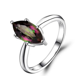 Anillo de Plata de Ley 925 al por Mayor, Diseño Simple, Forma de Marquesa, Topacio Místico - Product Image 1