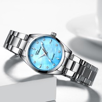 CHENXI 006T 2022 Jam Tangan Wanita Model Terbaru Dial Warna-warni Jam Tangan Quartz Wanita Berhias Berlian Imitasi