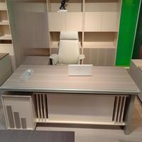 Scrivania Direzionale Moderna in Alluminio e MFC, Forma a L, per Ufficio Esecutivo e CEO, Tavolo per Computer di Lusso