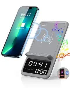 QI 10W Wireless Charging Blue tooth Speaker Supported widthways and vertical to wireless charging for All sizes of cellphones