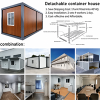 Maison conteneur de luxe personnalisée de 20 pieds, mini-maison moderne, préfabriquée, mobile, démontable, en kit