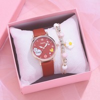 Ensemble de montres pour enfants WW033, montres pour étudiants, enfants, montre rose pour filles, bracelet en cuir, montre à quartz pour enfant, montre-bracelet pour fille, cadeau, horloges