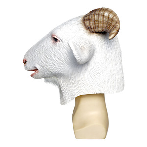 Masque en latex de chèvre blanc, accessoire de fête costumée, unisexe - Product Image 2