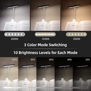 Lampe de bureau musicale Clip in Piano Light 10 Led Adjustable Neck Rechargeable Usb-c Book Light for Reading - Product Image 3