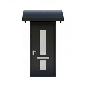 Auvent de porte en polycarbonate noir 59,1 x 29,5 pouces pour portes d'entrée, design minimaliste imperméable - Product Image 1