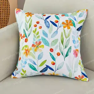 Fundas de almohada con estampado de flores 2024, fundas de cojín, funda de almohada extraíble 40x40 con cremallera