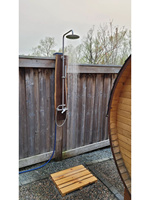 Kit de douche extérieure en cèdre, station de piscine autoportante en bois pour jardin